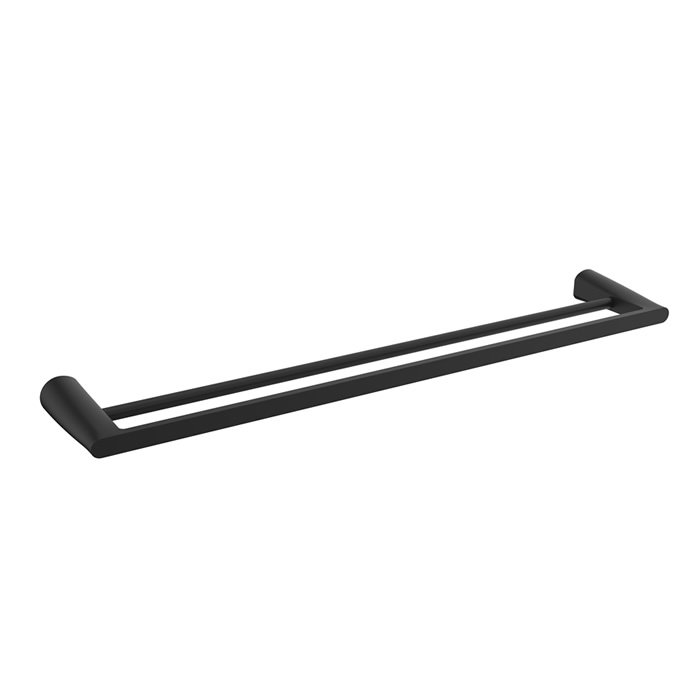 Matte Black Brass Bathroom Towel Rail Double 8712B