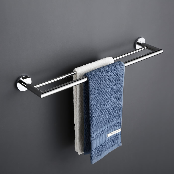 Matt Black Chrome Stainless Steel Towel RailTowel Rail Double 1412