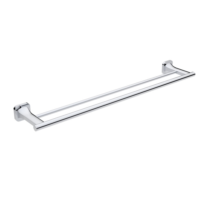 Zinc Alloy Chrome Bathroom Towel Rail Double 3912