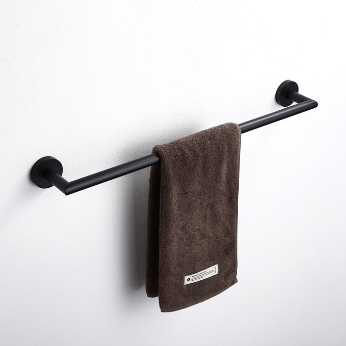Matte Black Stainless Steel Towel Rail Single 1411B