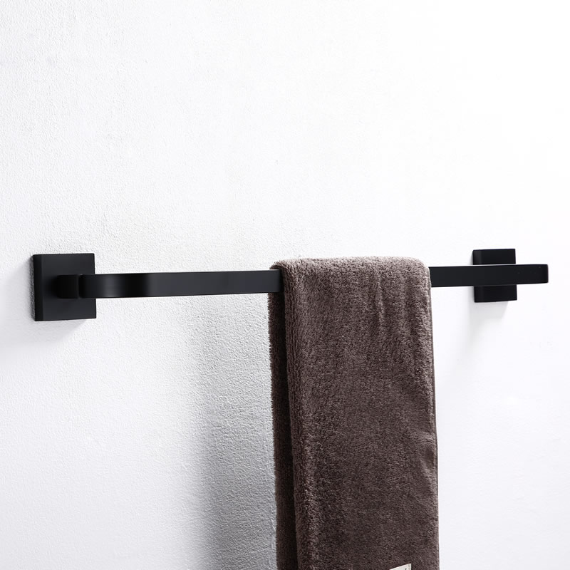 Matte Black Stainless Steel Towel Rail Single 1311B