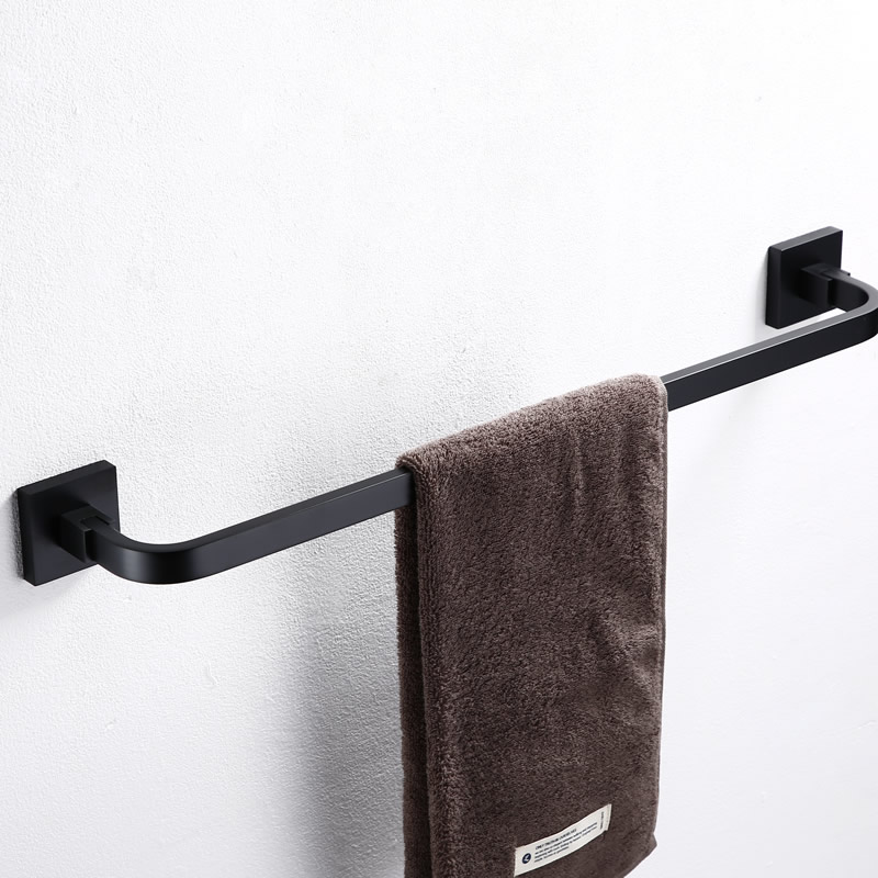 Matte Black Stainless Steel Towel Rail Single 1311B