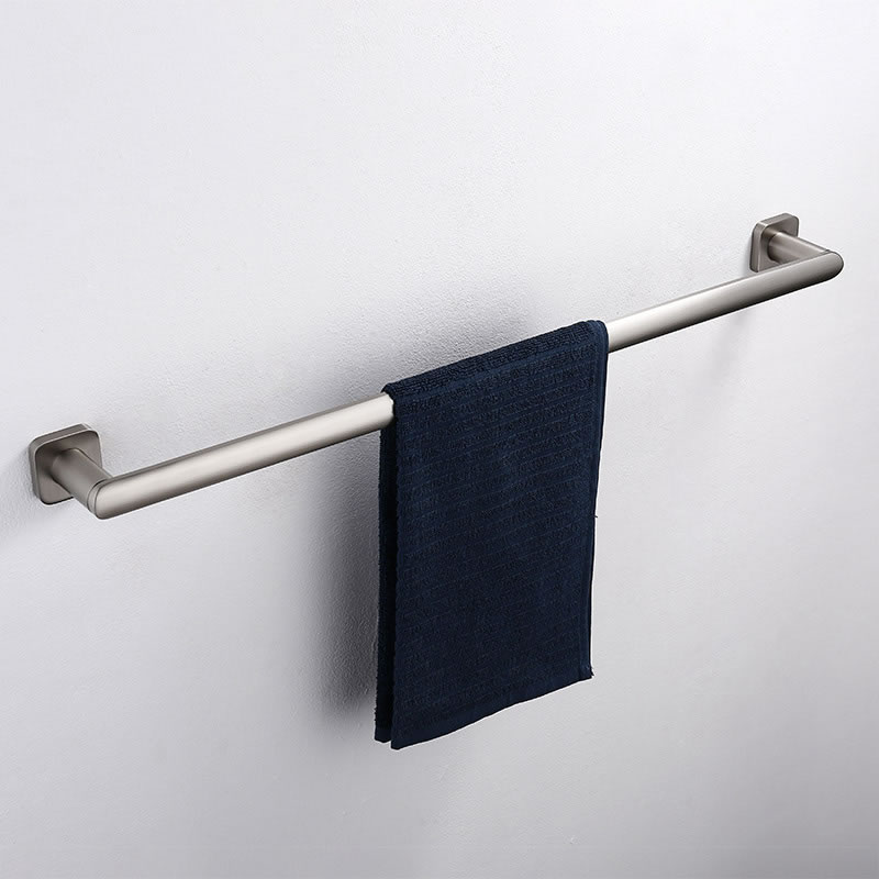 Brushed Nickel Brass BathroomTowel Rail Single 9011N