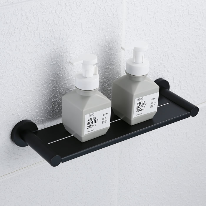 304SS Matte Black Metal Shelf For Bathroom