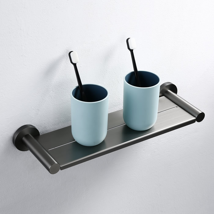 304SS Gun Metal Metal Shelf For Bathroom