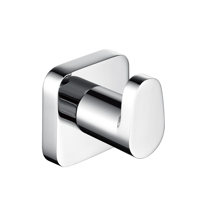 Solid Brass Square Bathroom Robe Hook With Chrome