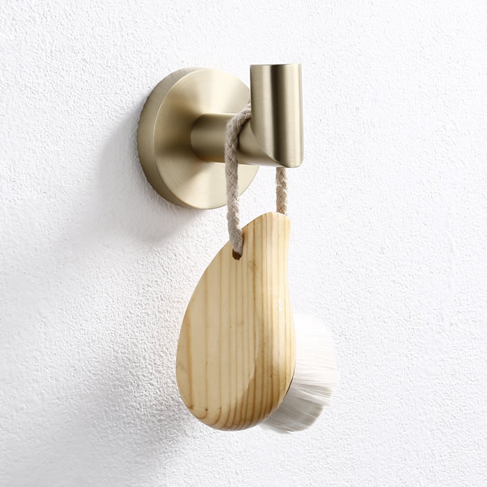 Brushed Brass  Robe Hook Single 1403bb