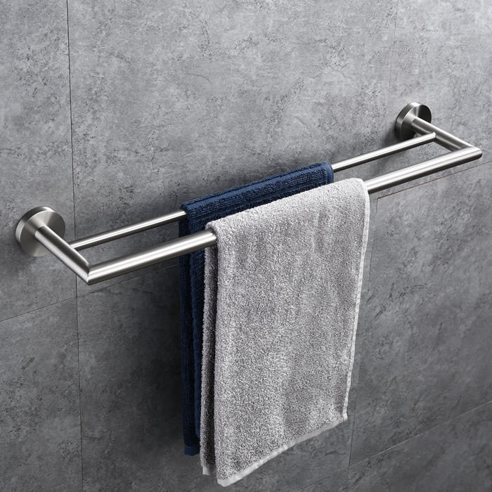 Brushed Nickel Towel Rail Double 1412BN