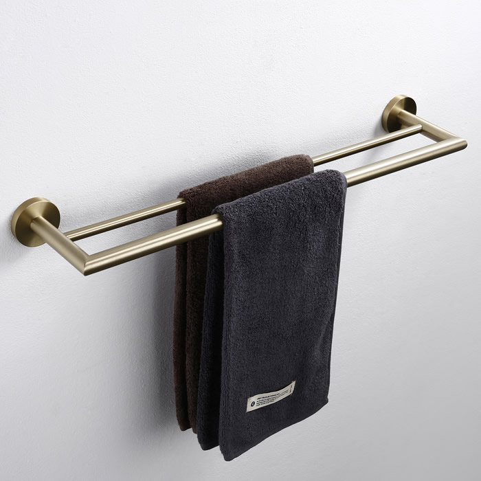 Brushed Brass Towel Rail Double 1412BB