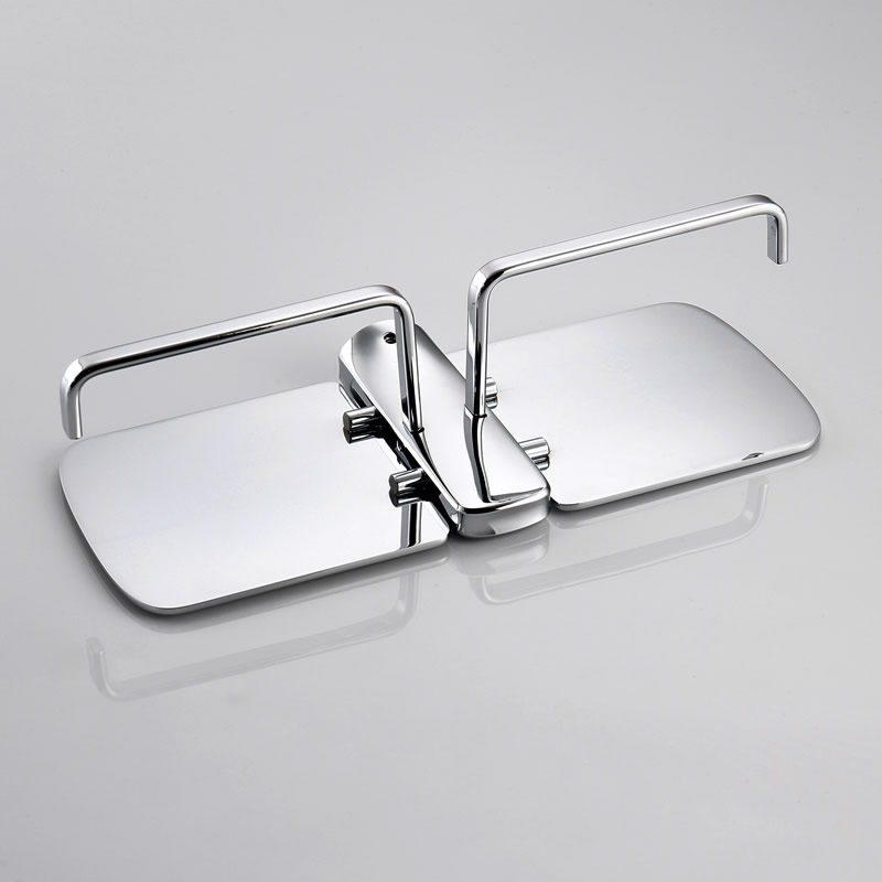 Wall Mounted Bathroom Zinc Alloy Double Toilet Paper Holder With Chrome 1908CCR