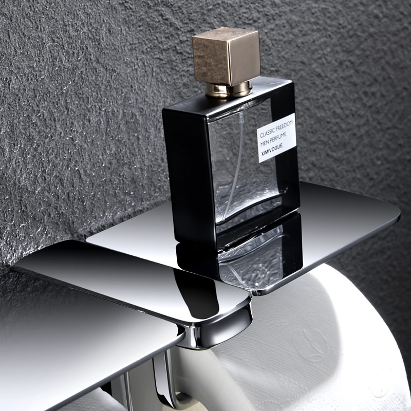 Wall Mounted Bathroom Zinc Alloy Double Toilet Paper Holder With Chrome 1908CCR
