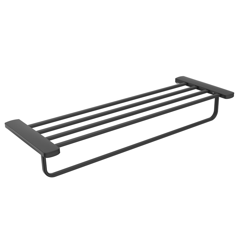 Bathroom Matte Black Plated Towel Rack 1913MB