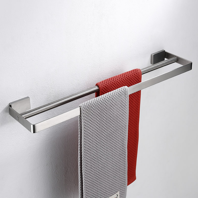 Bathroom Wall-mounted Modern Double Towel Bar With 304 Stainless Steel 6012