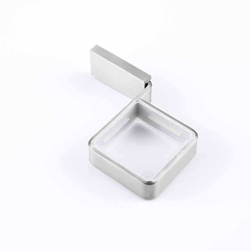 Bathroom Square Single Tumbler Holder With Cup And Brushed Finishing 6001