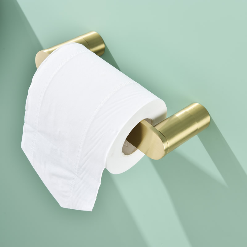 Pivoting Toilet Paper Holder Brushed Brass