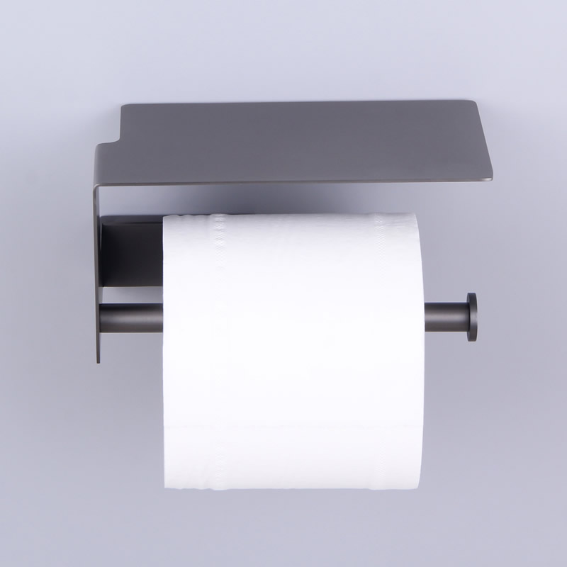 Polished chrome toilet paper holder with cover