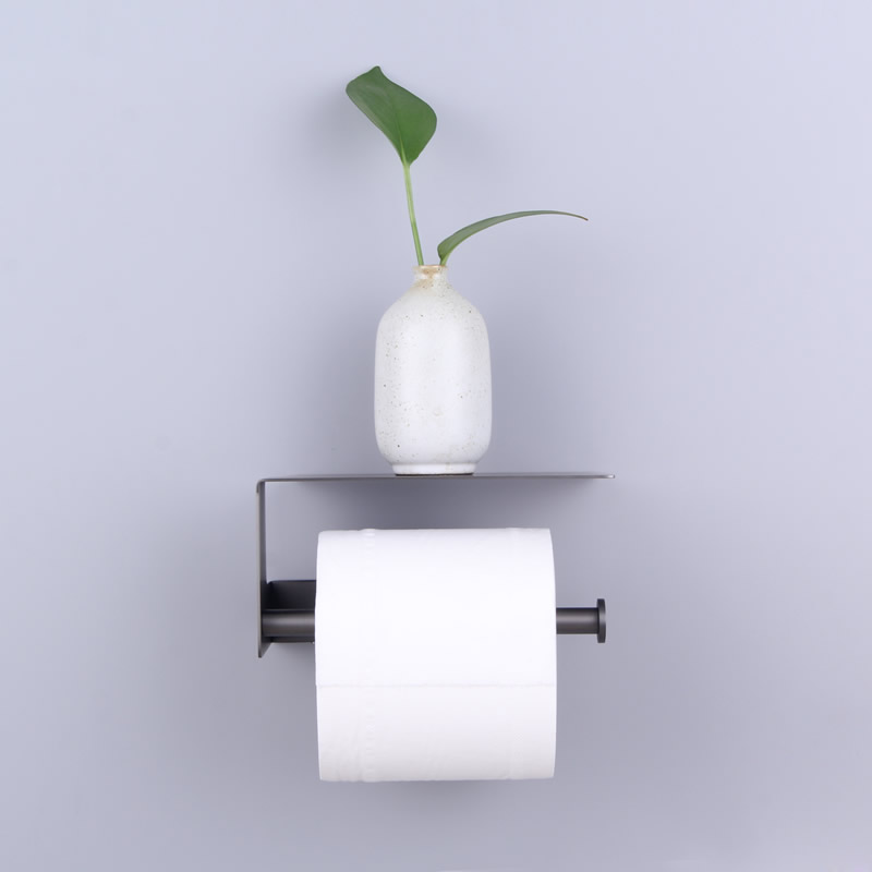 Polished chrome toilet paper holder with cover