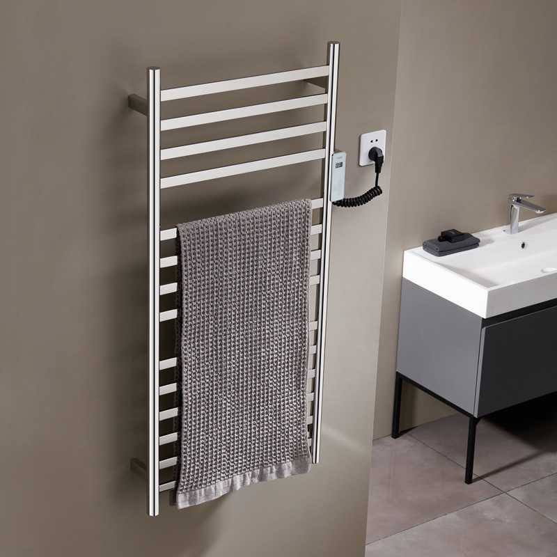 Bathroom Polished Chrome Heated Towel Rail 14 Bar