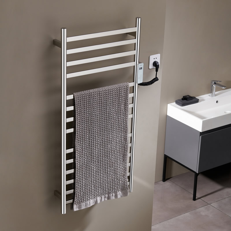 Bathroom Polished Chrome Heated Towel Rail 14 Bar