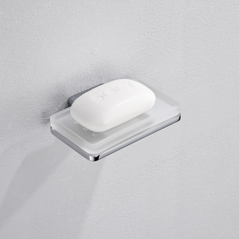 Chrome plated bathroom square soap dish