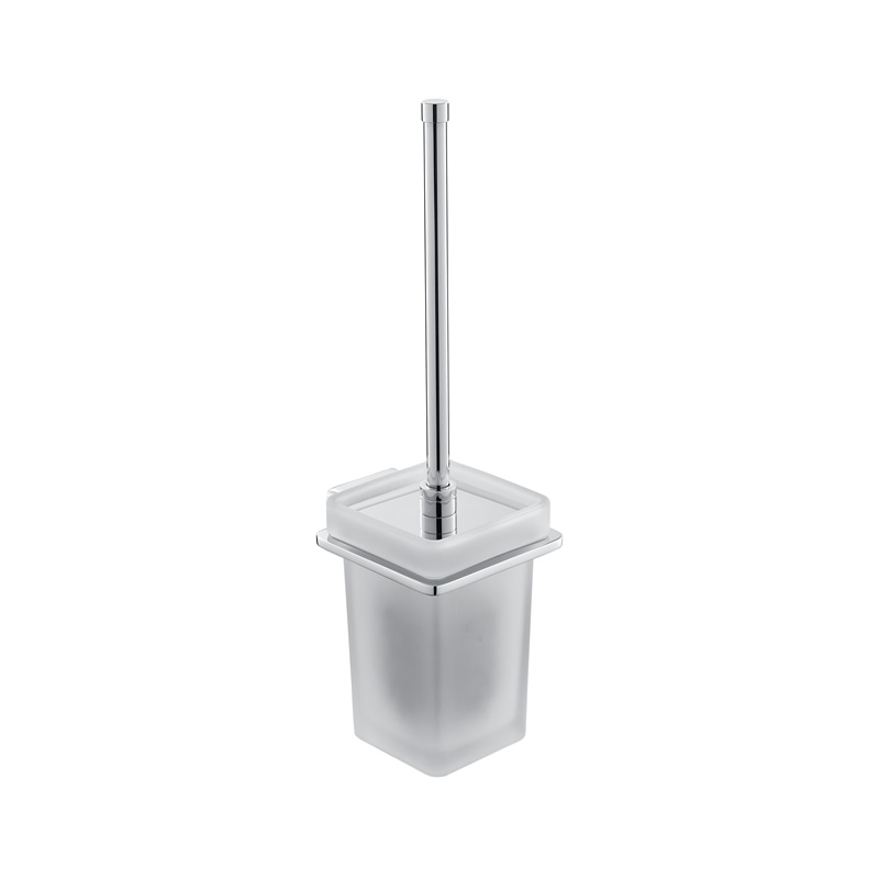 Bathroom square toilet brush holder with chrome plated