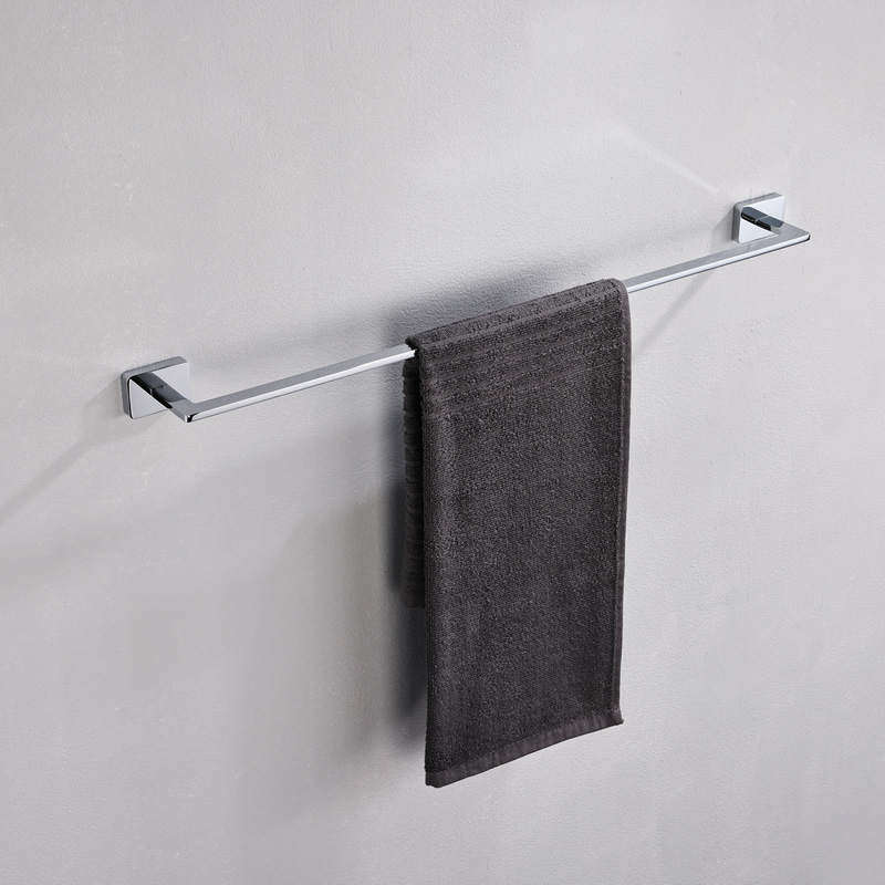 Chrome plated single towel rail 600mm