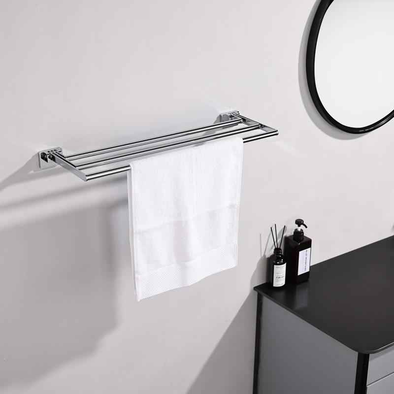 Bathroom folding towel holders chrome plated