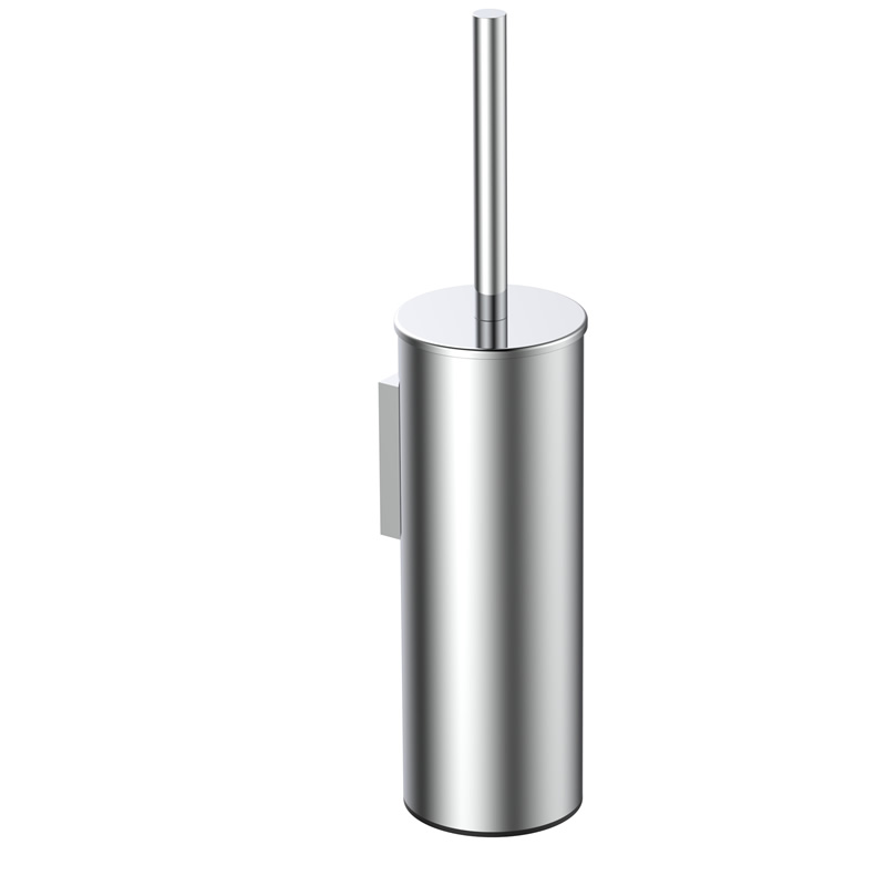 Bathroom round Toilet brush holder with self-centering