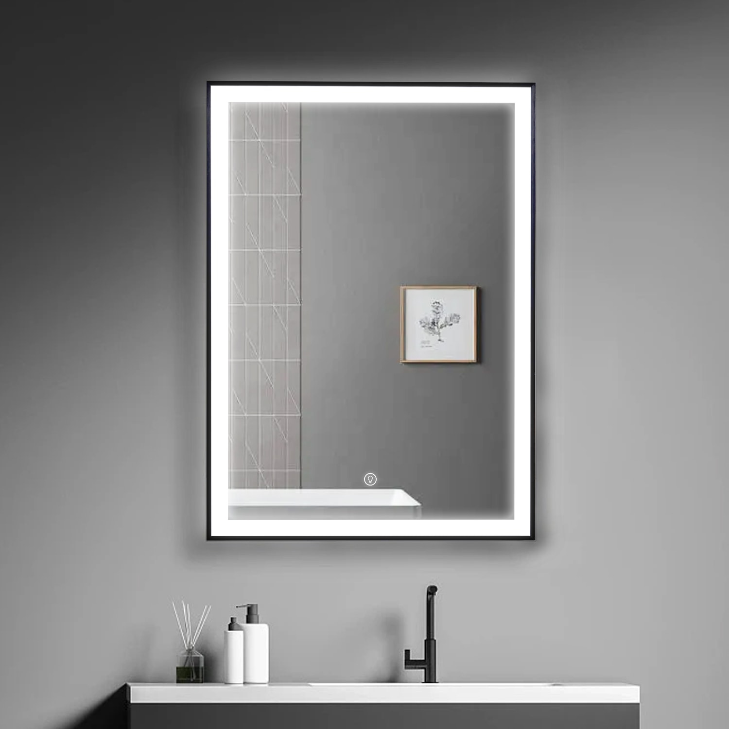 Bathroom Mirror Square With Moisture-proof Backing 2028